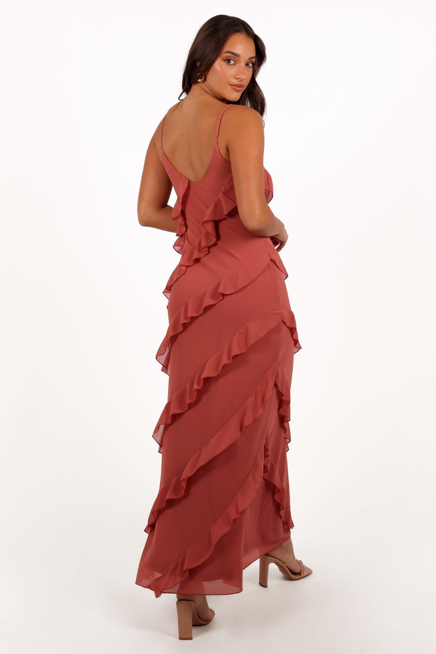 Ciao Ruffle Maxi Dress in Cerulean