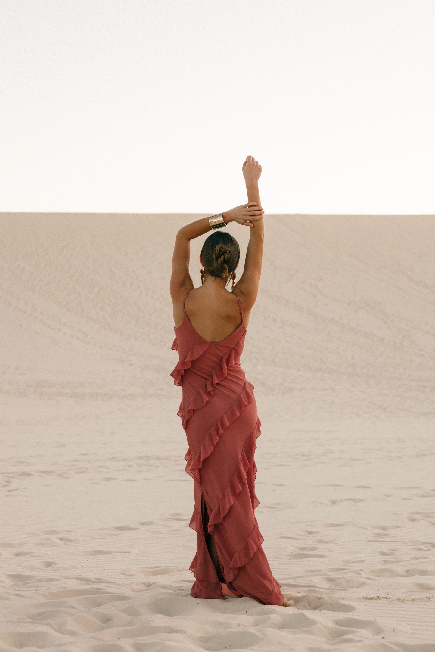 Ciao Ruffle Maxi Dress in Cerulean