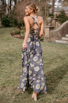Lillee Tiered Maxi Dress in Lavender Floral