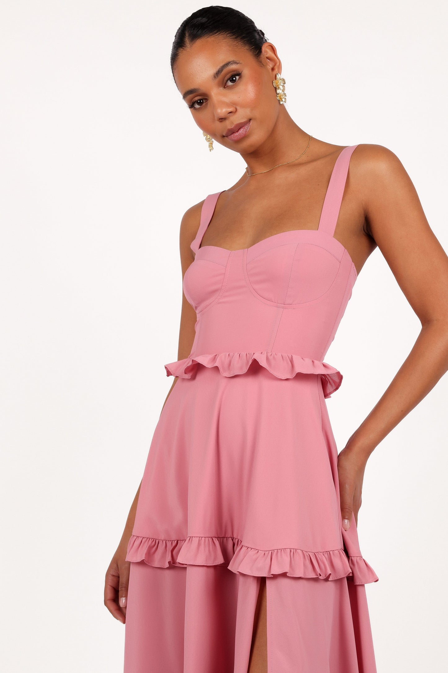 Lillee Tiered Maxi Dress in Lavender Floral