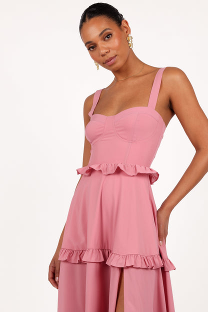 Lillee Tiered Maxi Dress in Lavender Floral