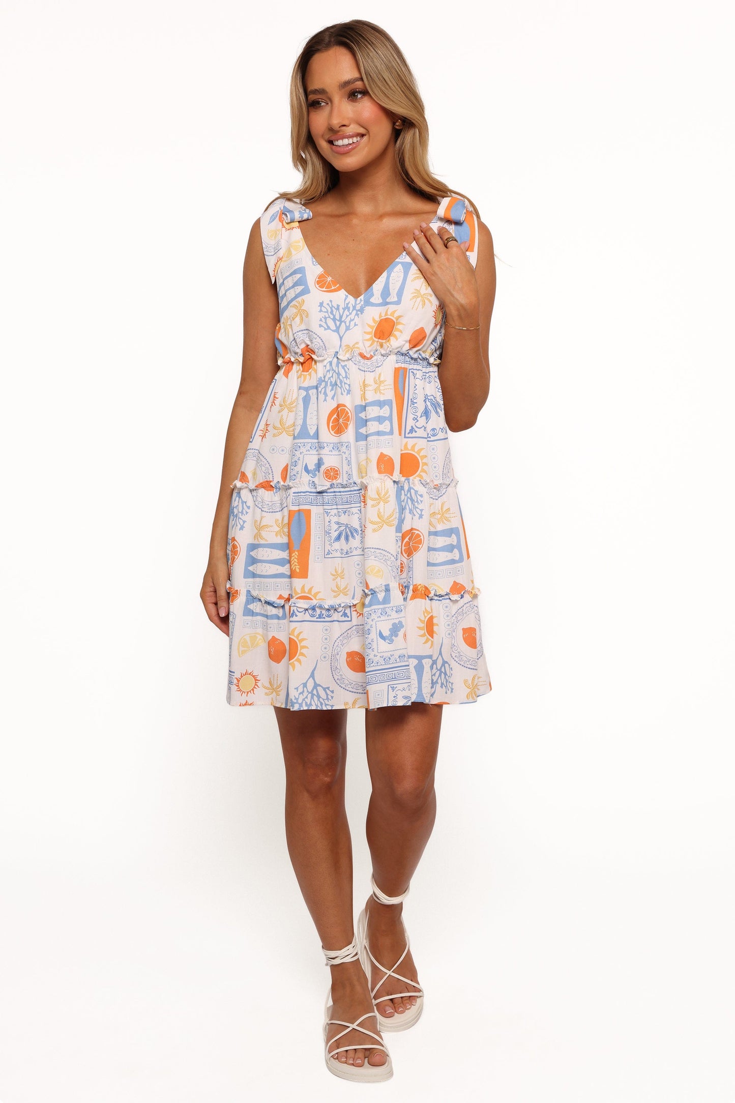 Melodie Silk Mini Dress in Multi