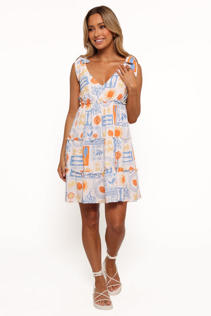 Melodie Silk Mini Dress in Multi