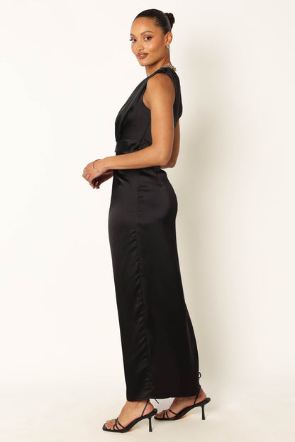 Nadia One-Shoulder Maxi Dress in Navy