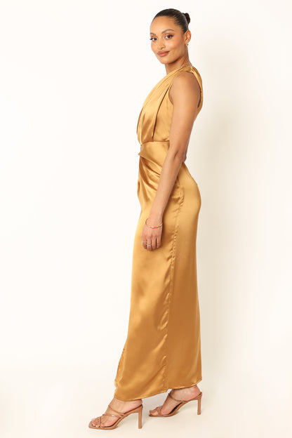 Nadia One-Shoulder Maxi Dress in Navy