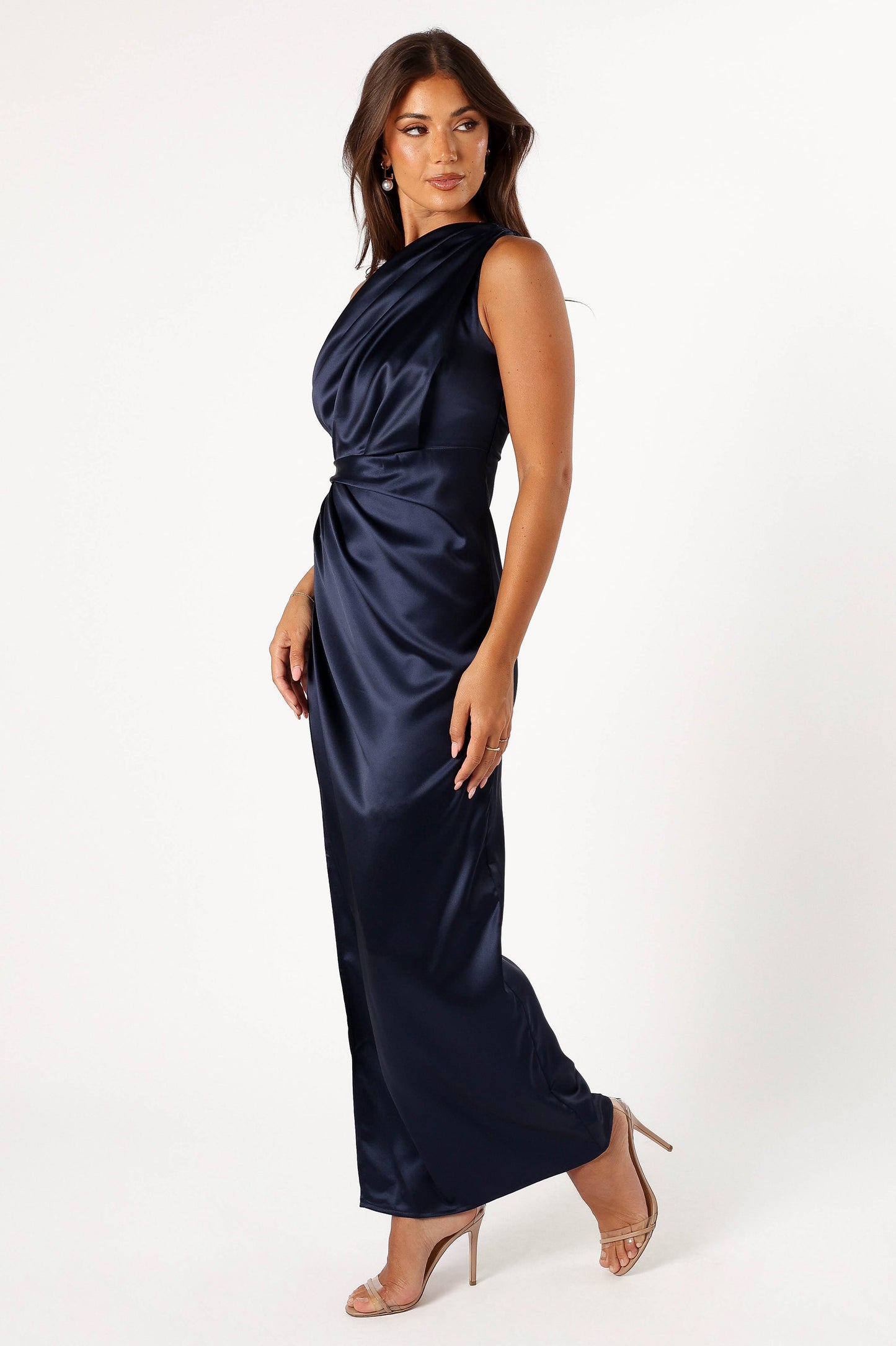 Nadia One-Shoulder Maxi Dress in Navy