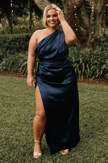 Nadia One-Shoulder Maxi Dress in Navy