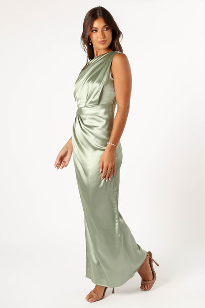 Nadia One-Shoulder Maxi Dress in Navy