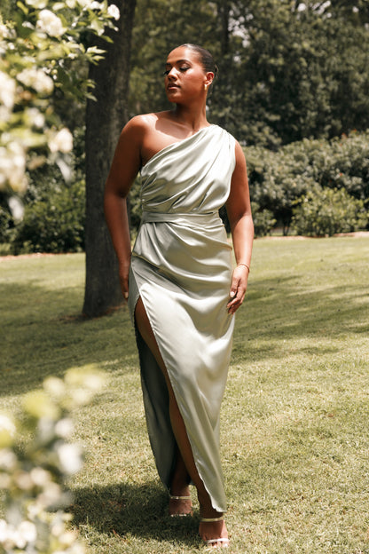 Nadia One-Shoulder Maxi Dress in Navy