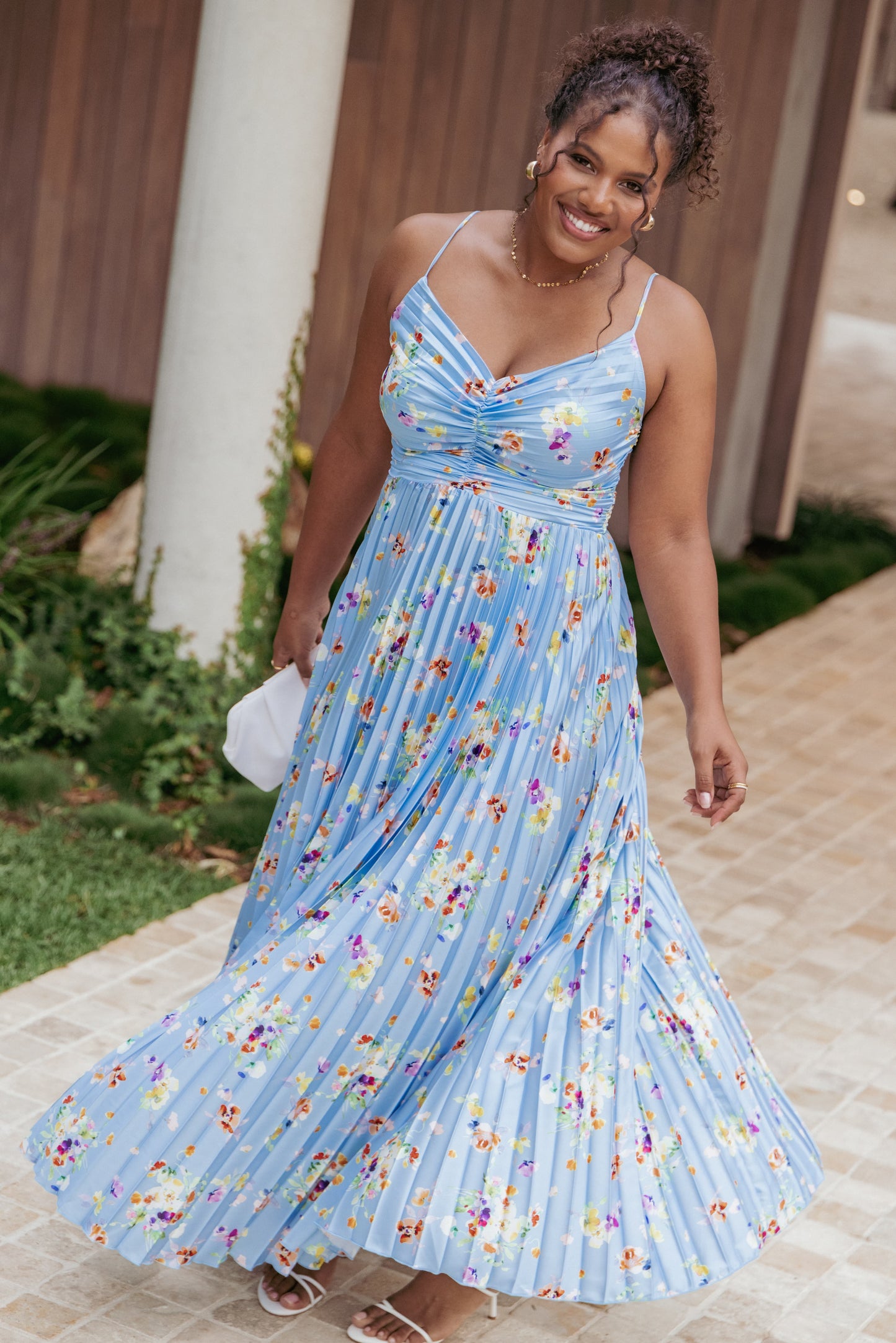 Naira Pleated Maxi Dress