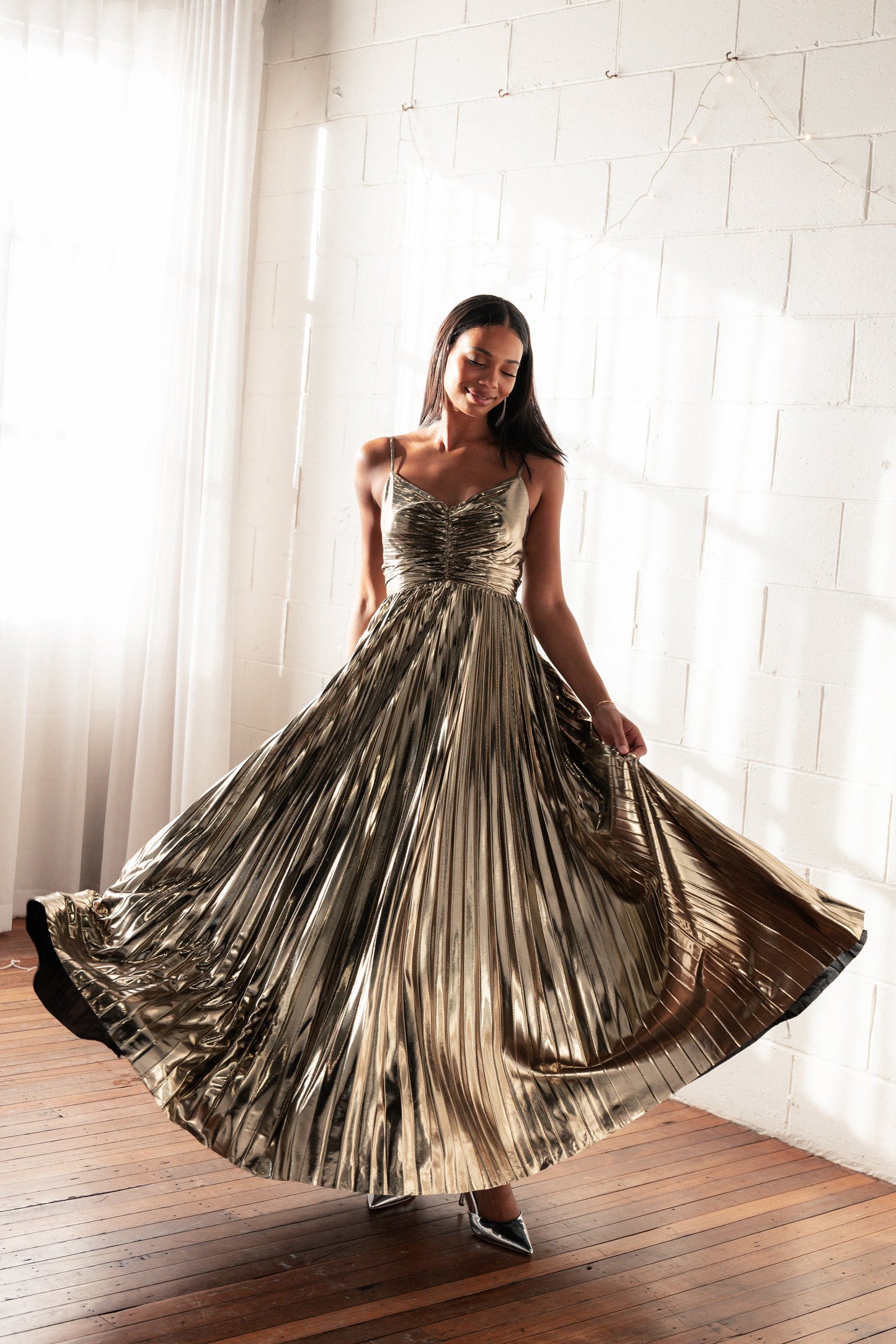 Naira Pleated Maxi Dress
