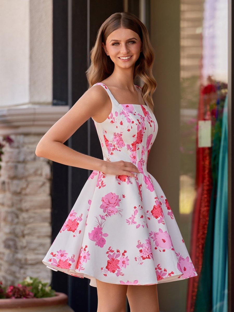 Rosalie Floral Satin A-Line Dress