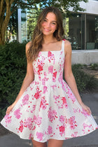 Rosalie Floral Satin A-Line Dress