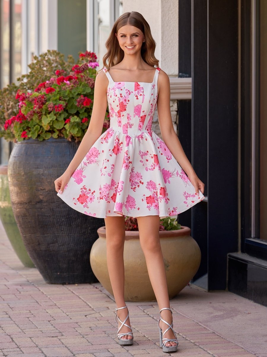 Rosalie Floral Satin A-Line Dress