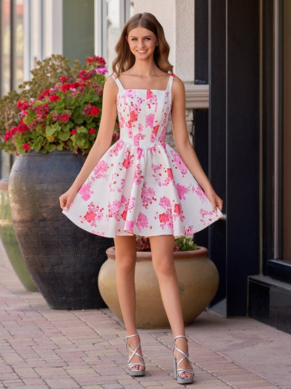 Rosalie Floral Satin A-Line Dress