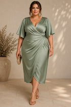 Arabella Sage Midi Dress