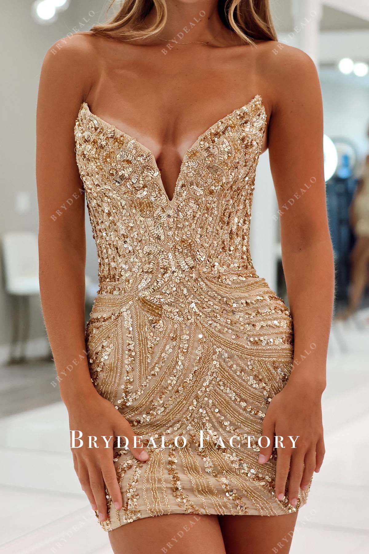 Margot Sequin Strapless Mini Dress