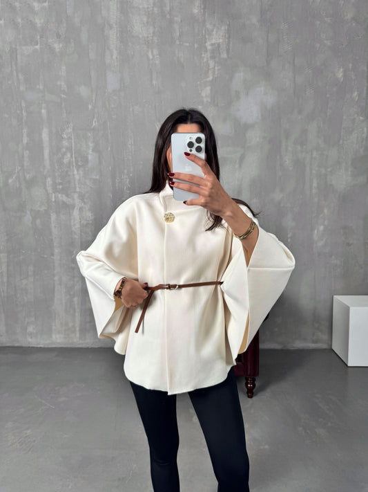 Gina Belted Poncho Jacket