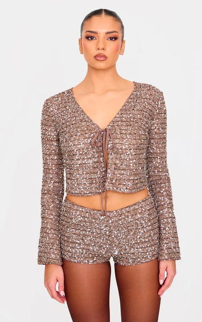Mady Textured Sequin Set