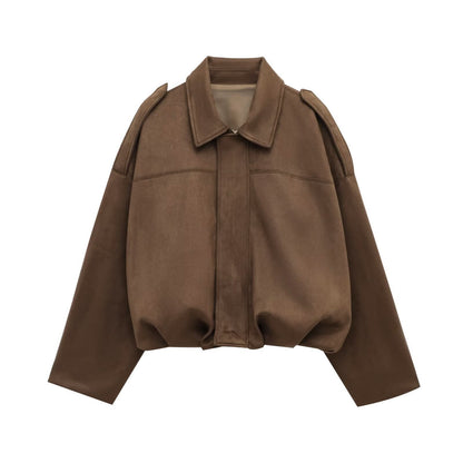 Mara Elegant Suede Loose Jacket
