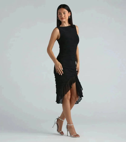 Meeda Ruffle Midi Dress