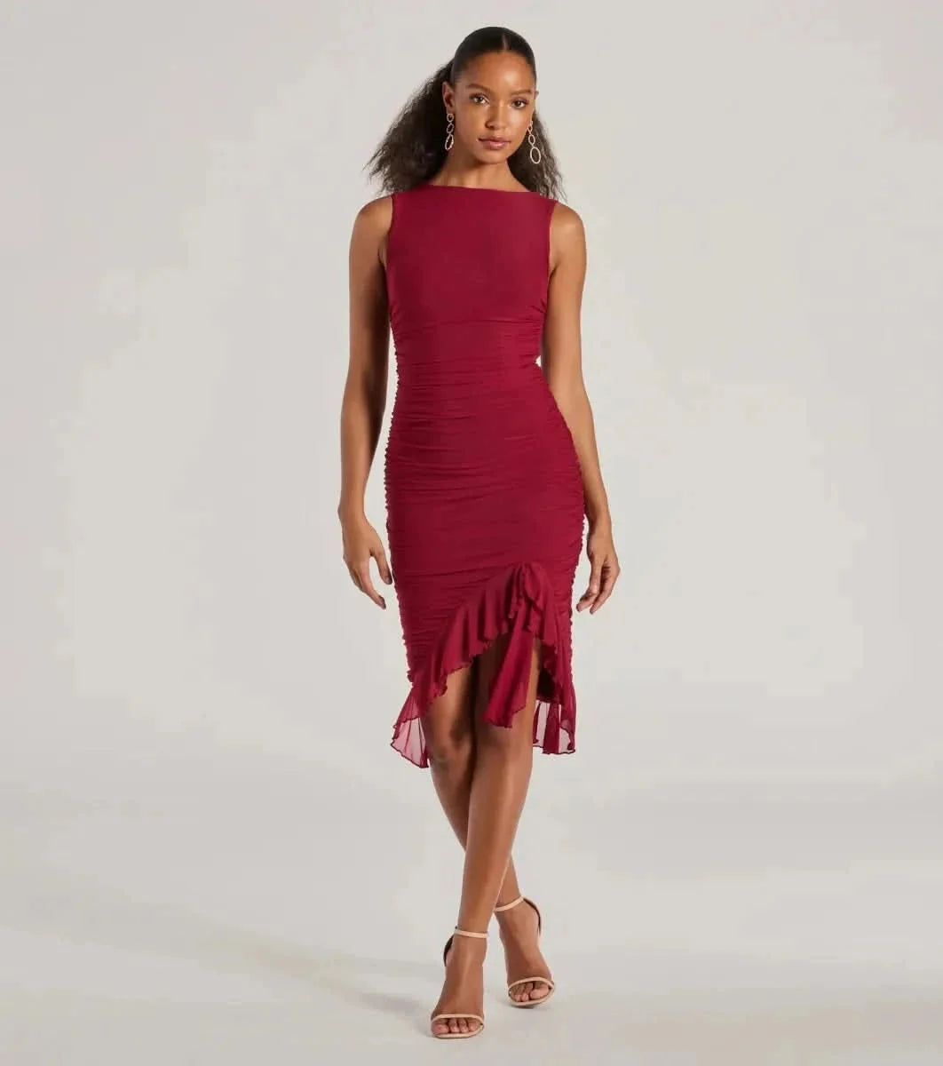 Meeda Ruffle Midi Dress