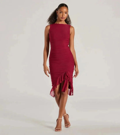 Meeda Ruffle Midi Dress