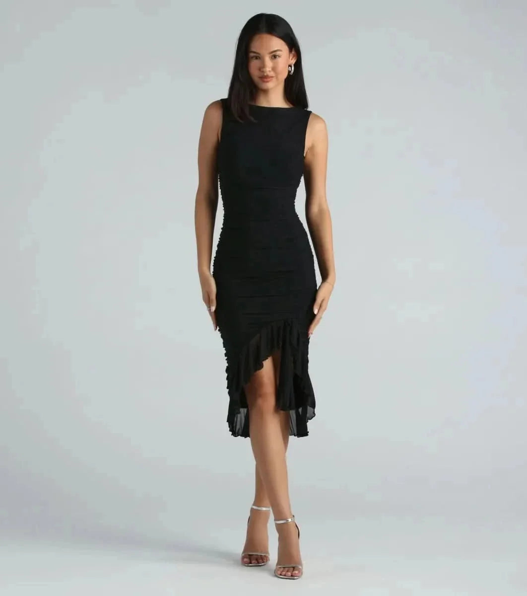 Meeda Ruffle Midi Dress