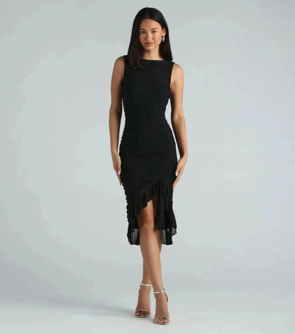 Meeda Ruffle Midi Dress
