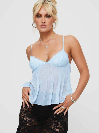 Noble Lace Pleated Top