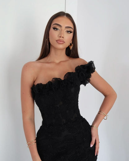 Stacy Asymmetrcial Evening Gown