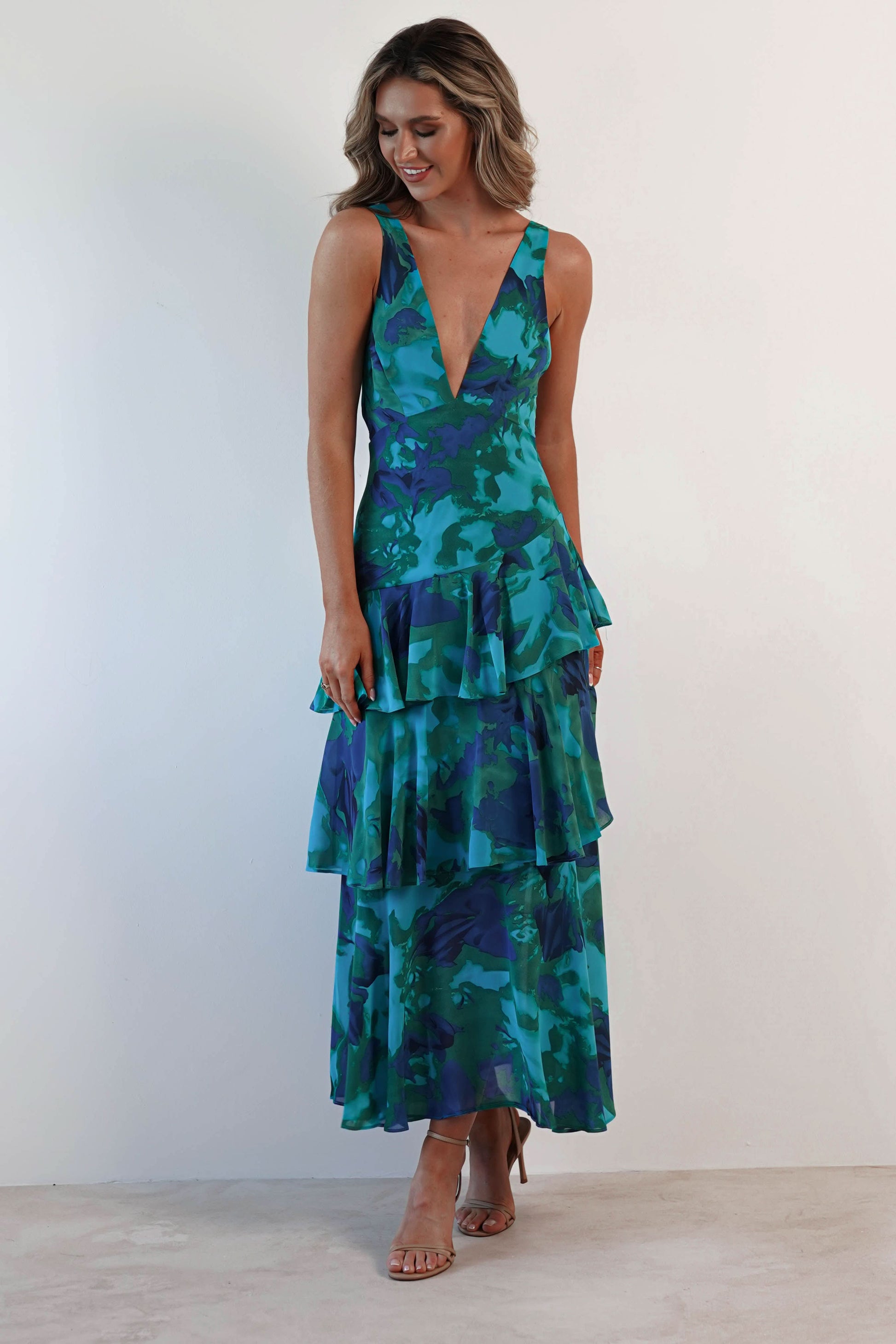 ELISA RUFFLE MAXI DRESS