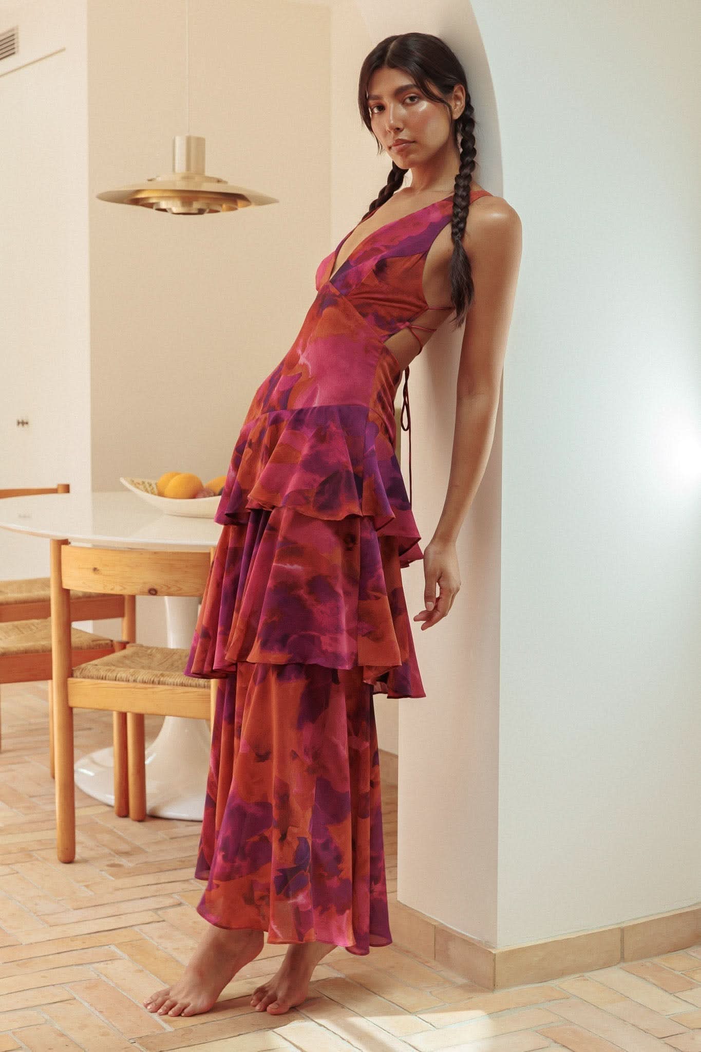 ELISA RUFFLE MAXI DRESS