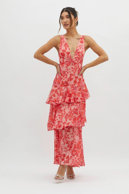 ELISA RUFFLE MAXI DRESS