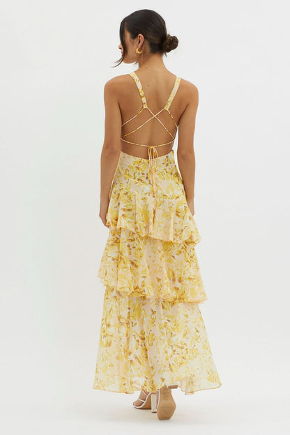 ELISA RUFFLE MAXI DRESS