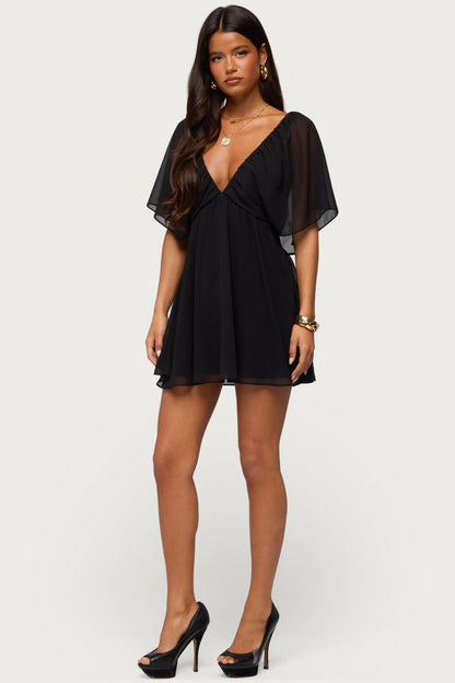 Rosalee Chiffon Babydoll Mini Dress