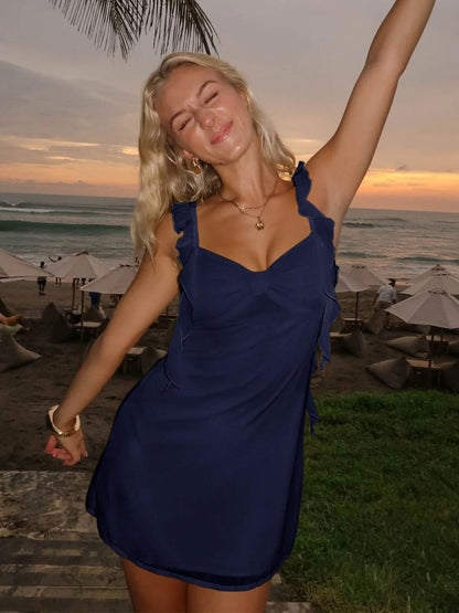 Violet Chiffon Ruffle Dress