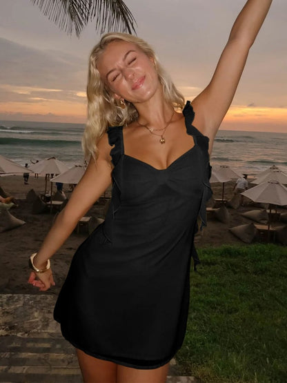 Violet Chiffon Ruffle Dress