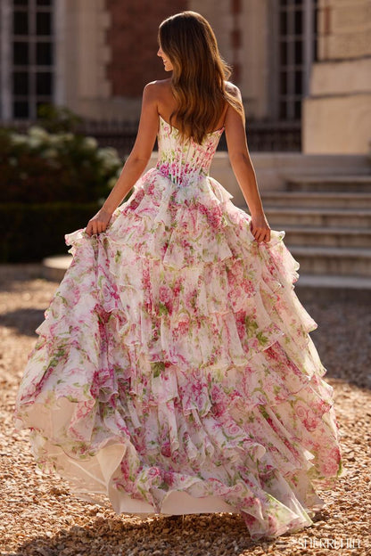 Isabelle Floral Ruffle Prom Dress
