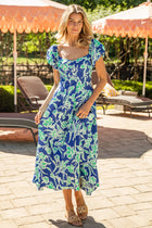 Capri Floral Maxi Dress in Bloom Blue