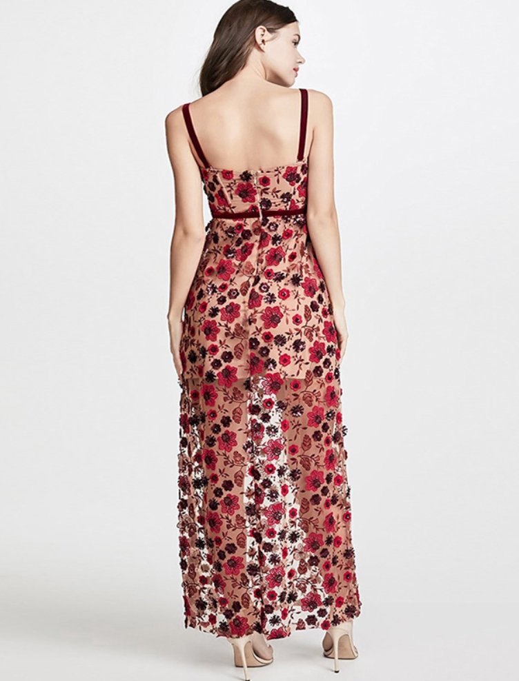 Margot Red Print Maxi Dress