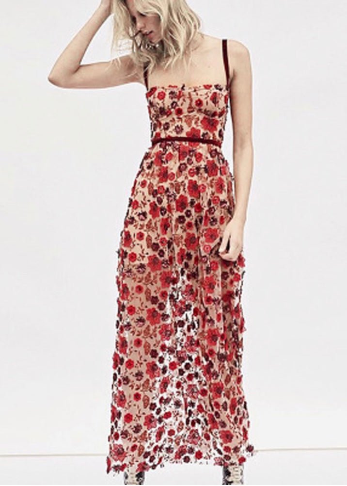 Margot Red Print Maxi Dress