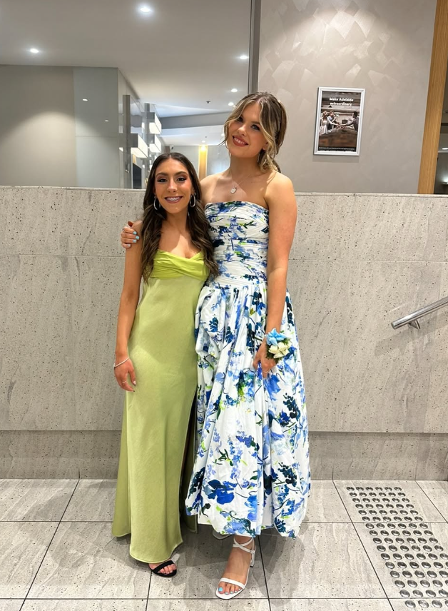 Arabella Floral Print Strapless Gown