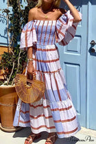 Celeste Striped Ruffle Tiered Dress
