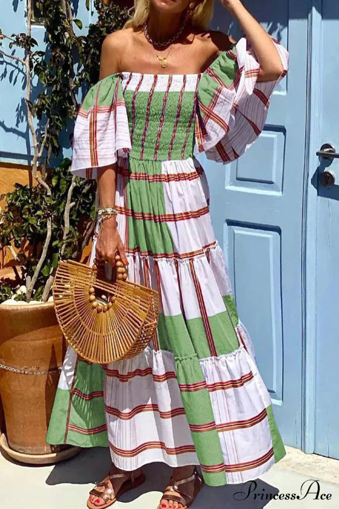 Celeste Striped Ruffle Tiered Dress