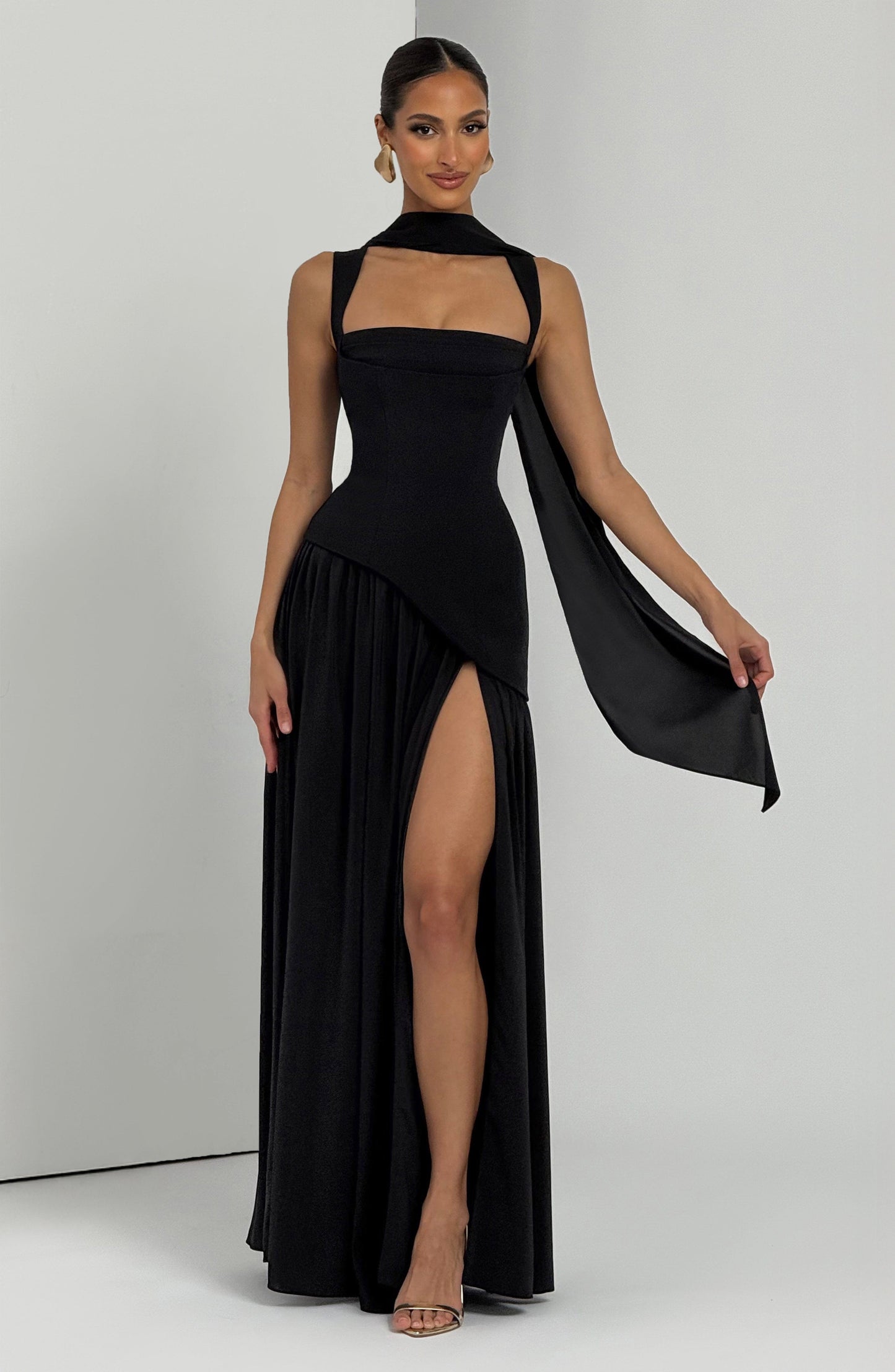 Tullulah Tulle Maxi Dress in Black