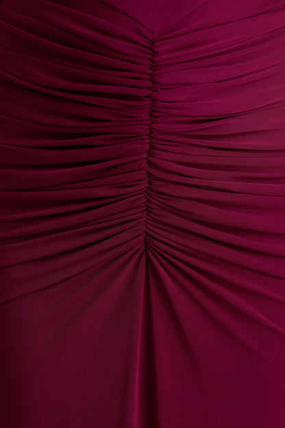 Margot Burgundy Boat-Neck Maxi Dress