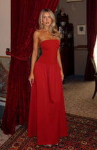 Valentina Silk Maxi Dress in Burgundy