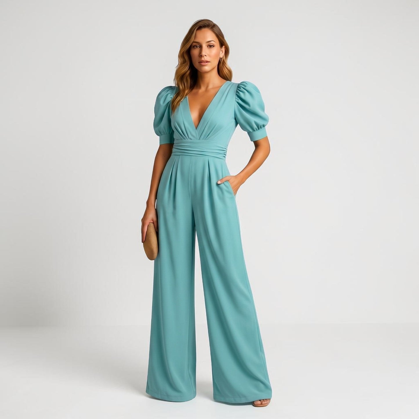 Zara Wide Leg Midi Jumpsuit