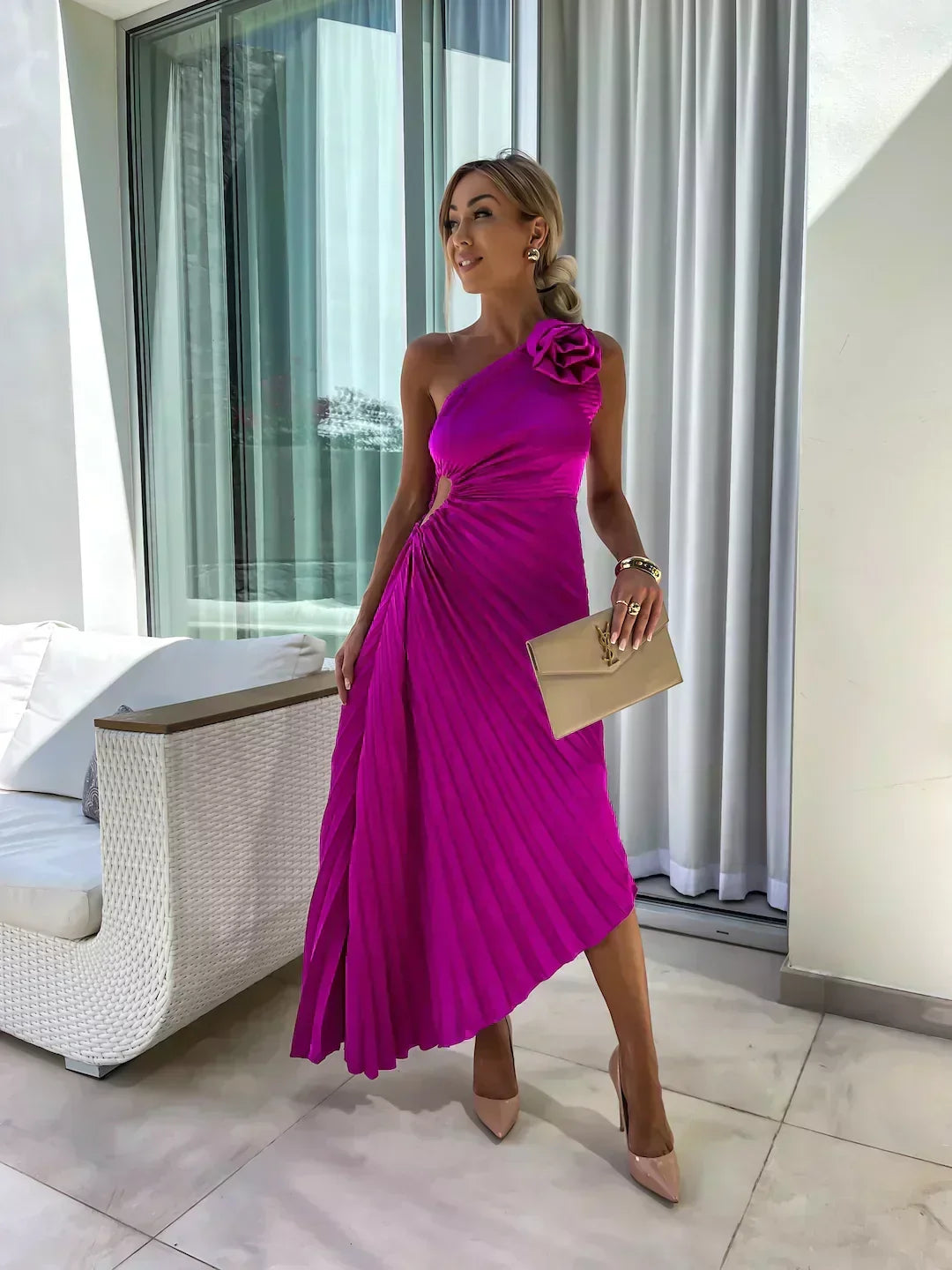 Sunday One Shoulder Midi Dress